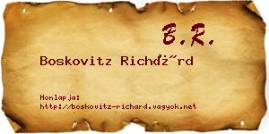 Boskovitz Richárd névjegykártya